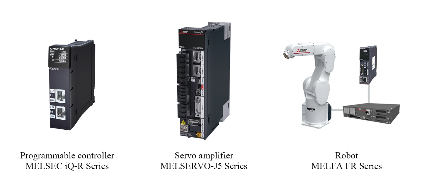 Programmerbar styrenhet MELSEC iQ-R-serien/Servoförstärkare MELSERVO-J5-serien/Robot MELFA FR-serien
